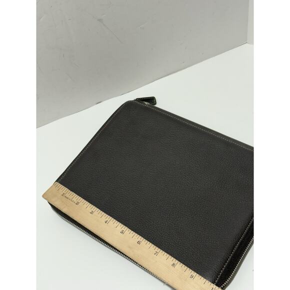 Levenger Tablet Ipad 3rd 4th generation Leather Zip Folio Case Brown - Picture 9 of 9